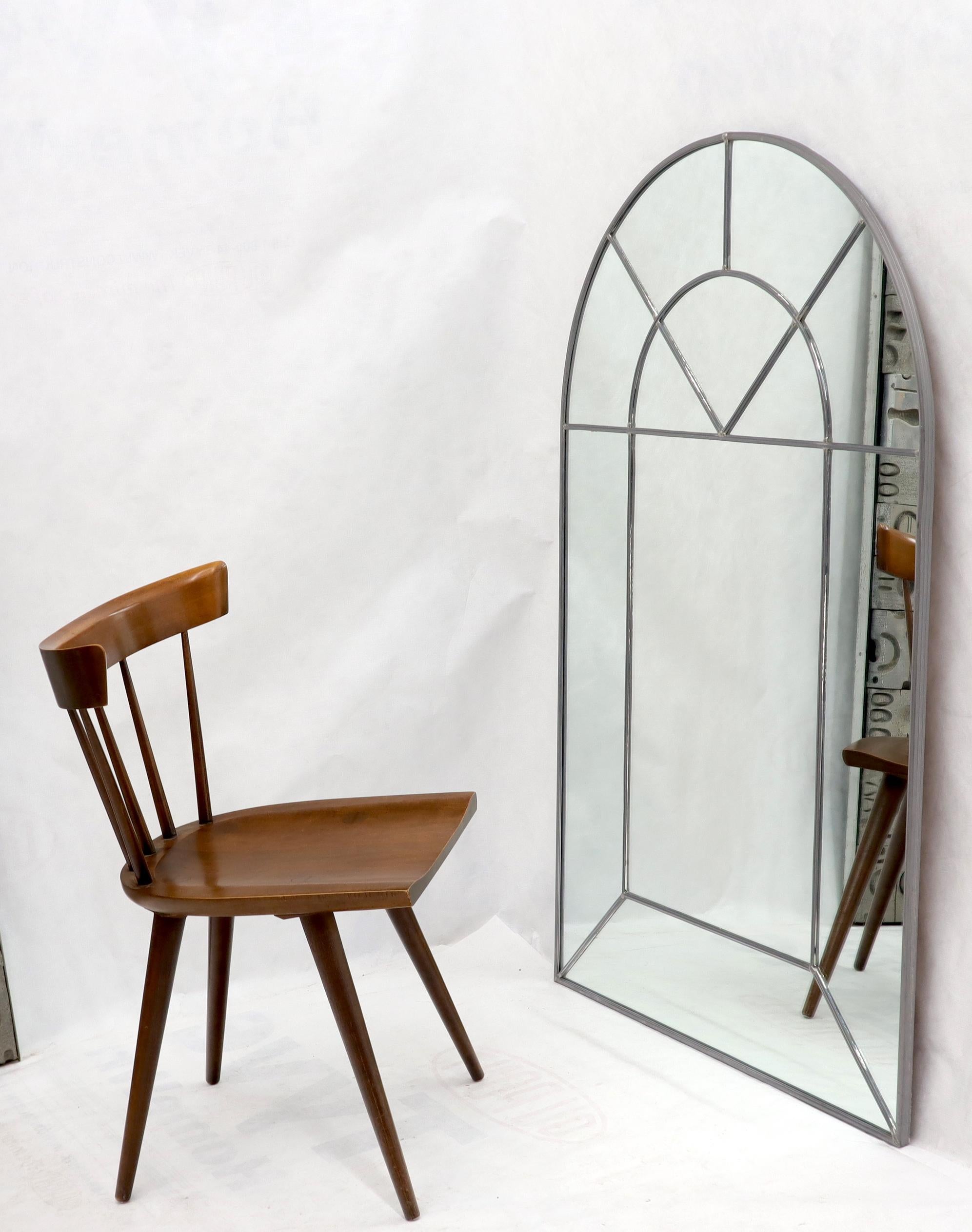 Large dome shape artist-signed Carol Canner and dated Mid-Century Modern era leaded glass wall mirror.