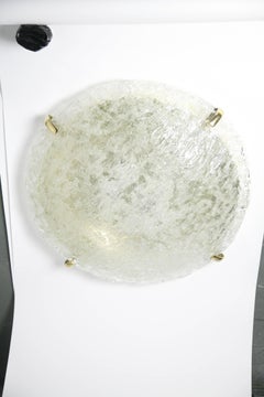 Large Dome Shaped Kalmar Flush Mount on a Brass Base, 1980
