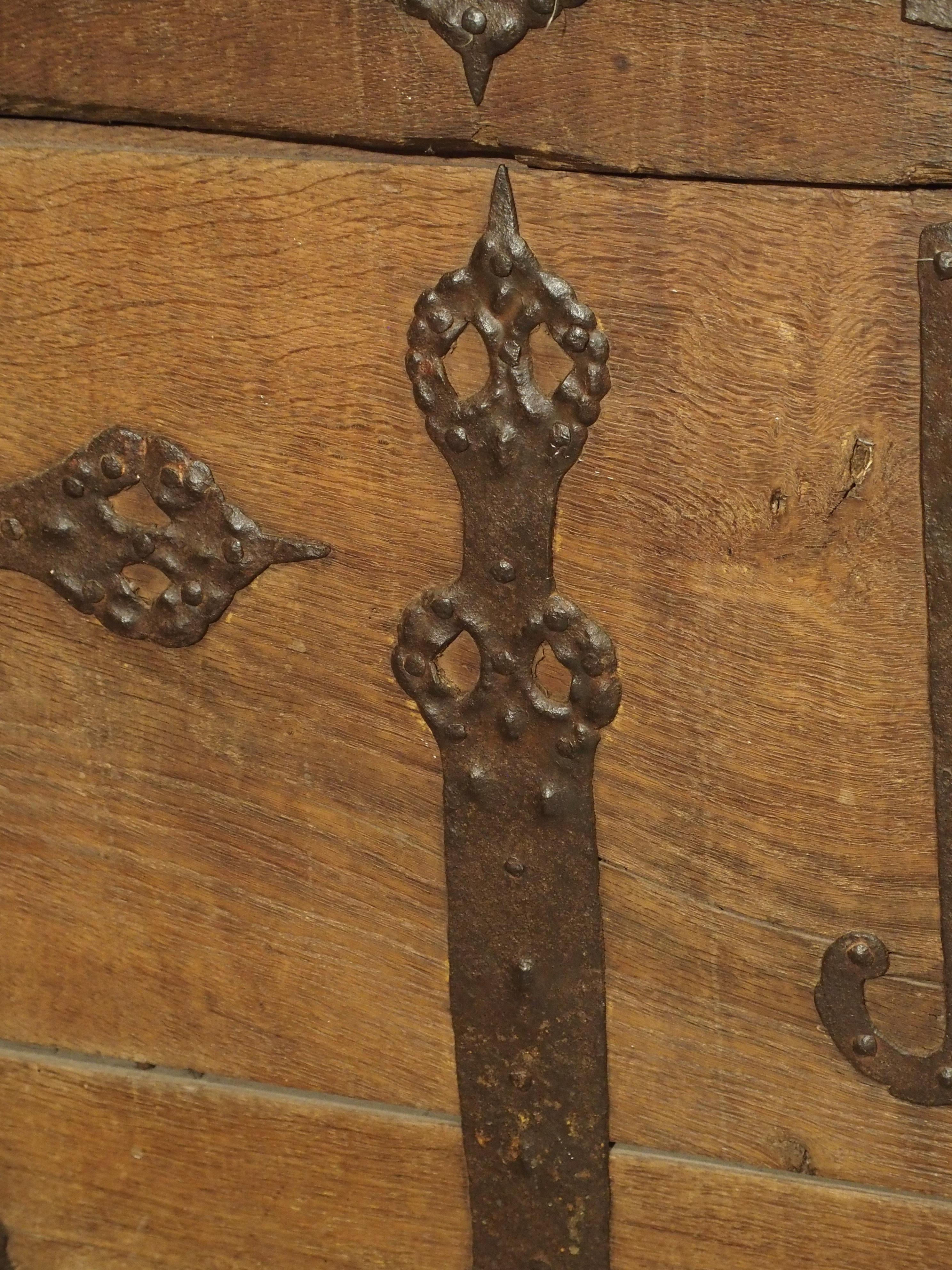 Large Domed Antique Oak Trunk from Alsace, France, circa 1780 5