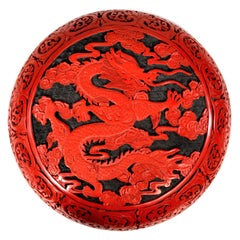 Large Domed Chinese Cinnabar Box