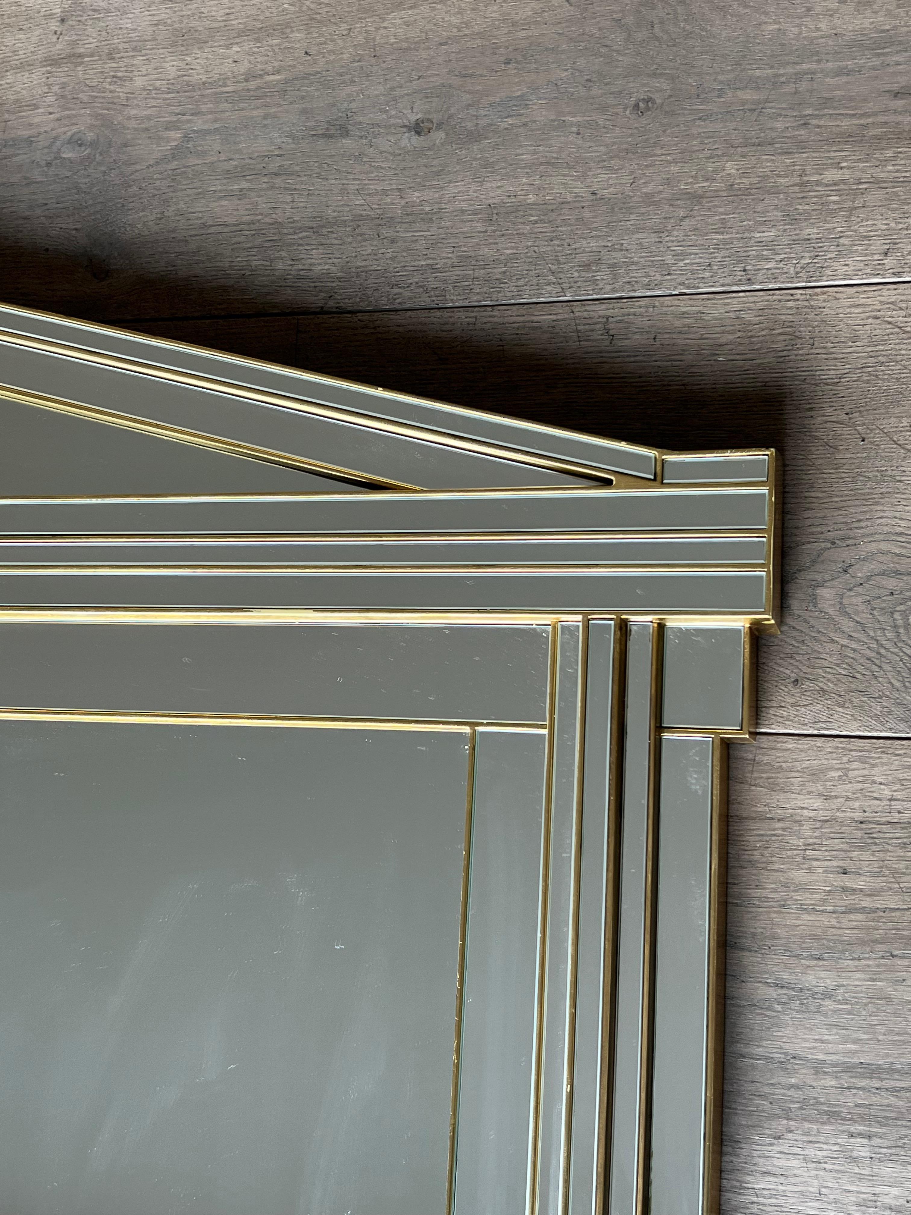 Grand miroir Domus en bois, plexiglas doré et miroirs en vente 10