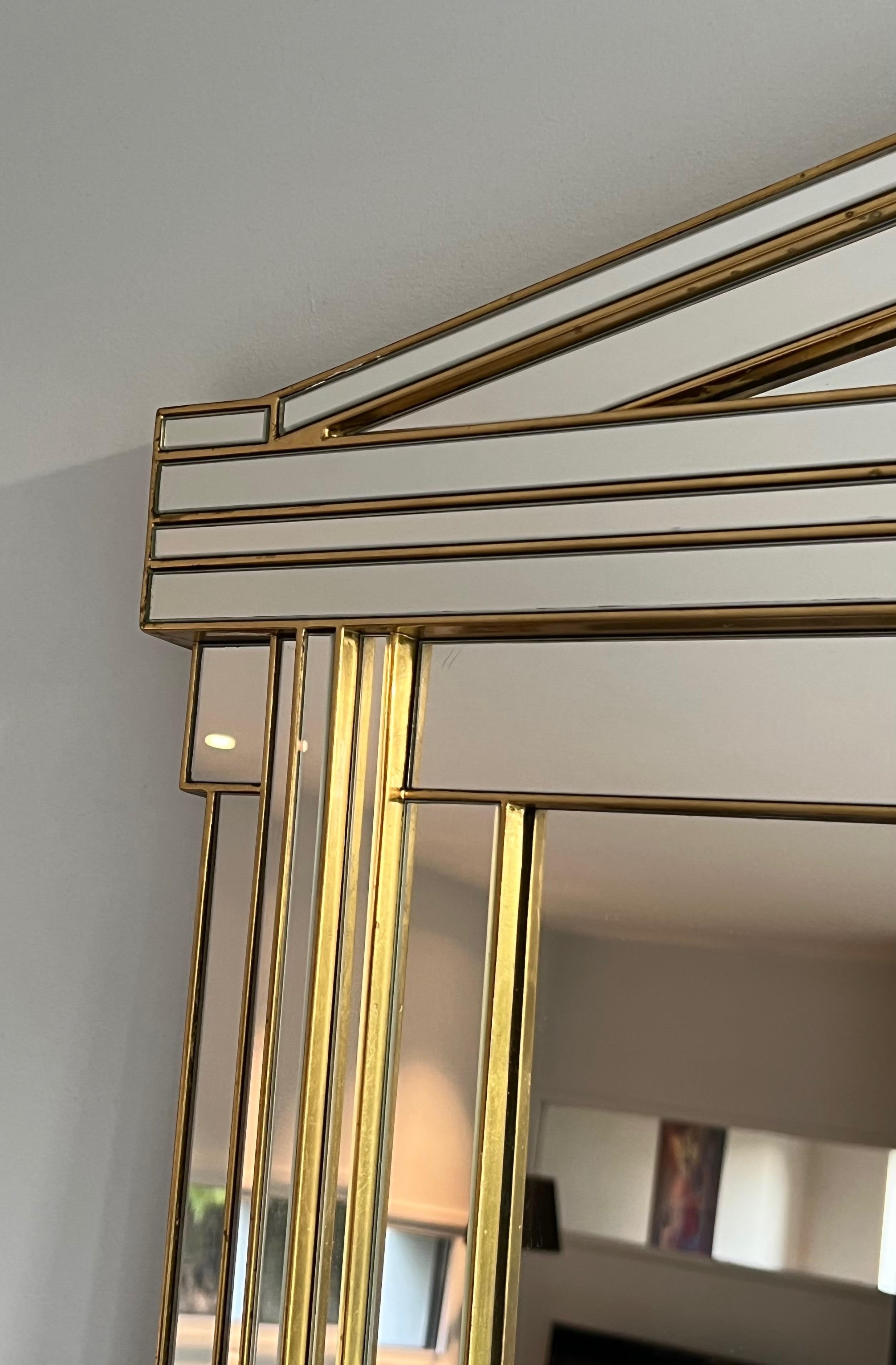 Grand miroir Domus en bois, plexiglas doré et miroirs Bon état - En vente à Marcq-en-Barœul, Hauts-de-France