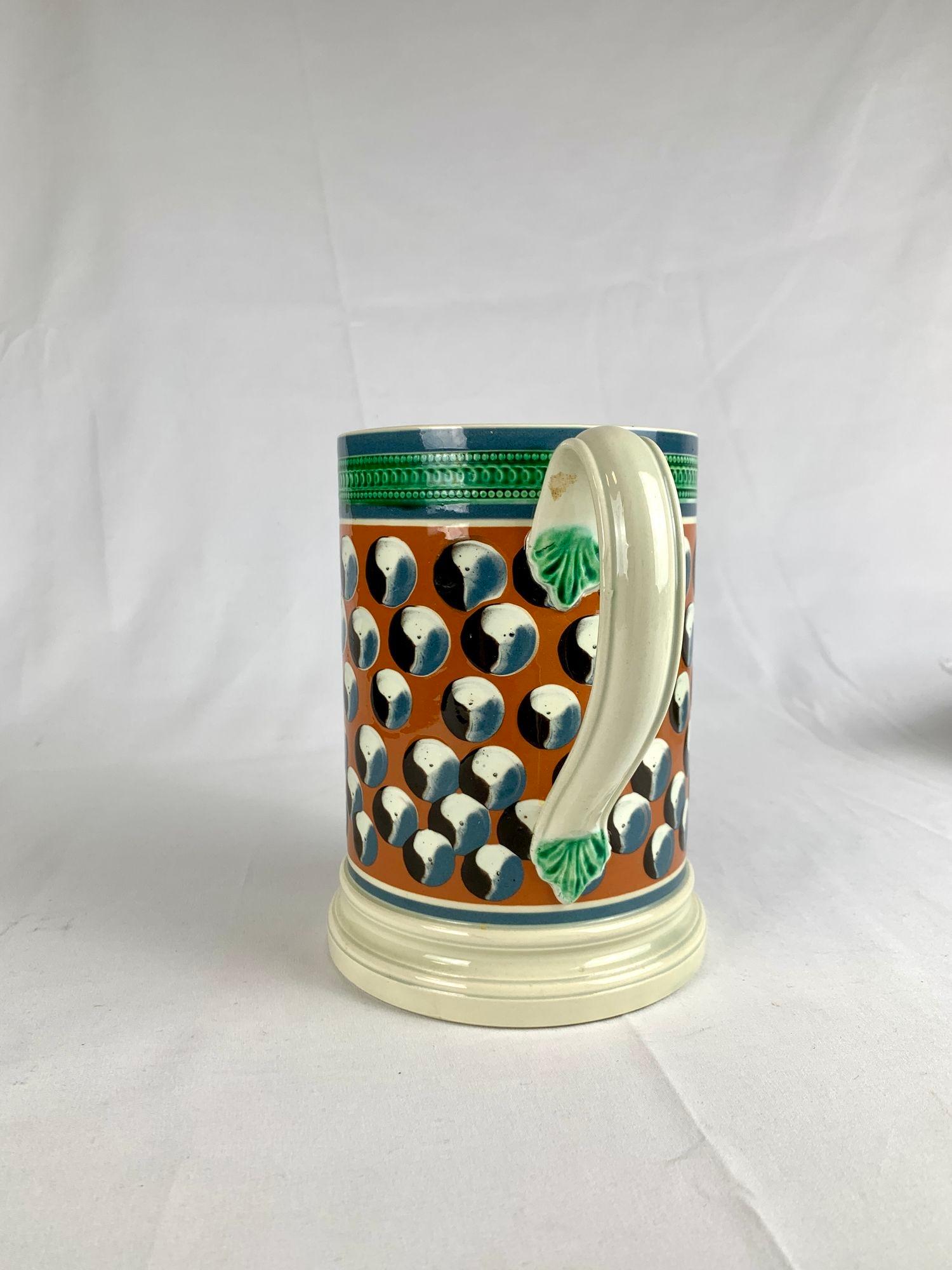 Taza grande de mochaware americano Don Carpentier con decoración de ojos de gato De campo en venta
