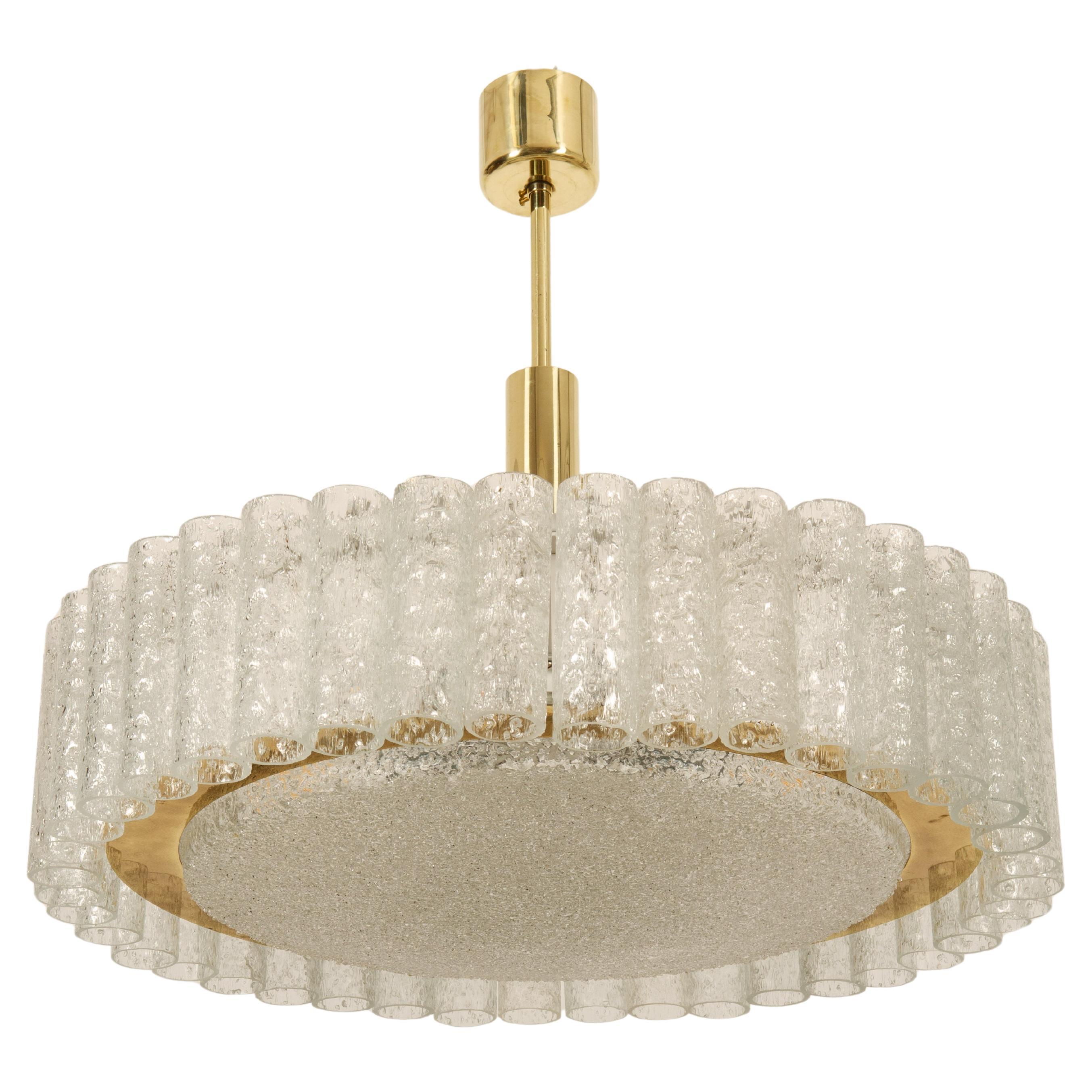 Large Doria Glass Tube Chandelier For Sale