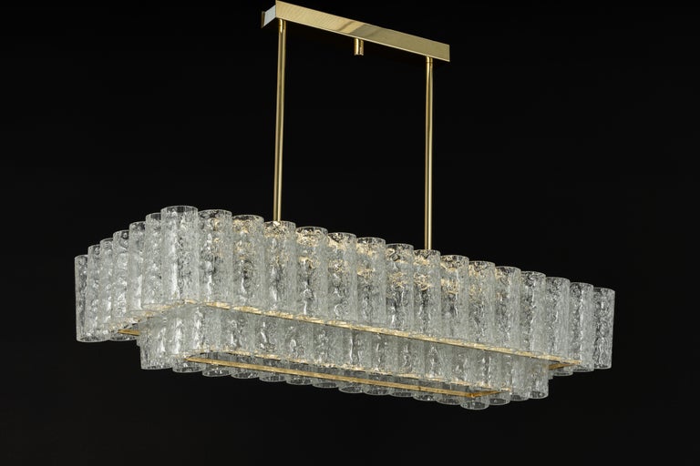 Large Doria Ice Glass Tubes Chandelier, Germany, 1960s For Sale 5