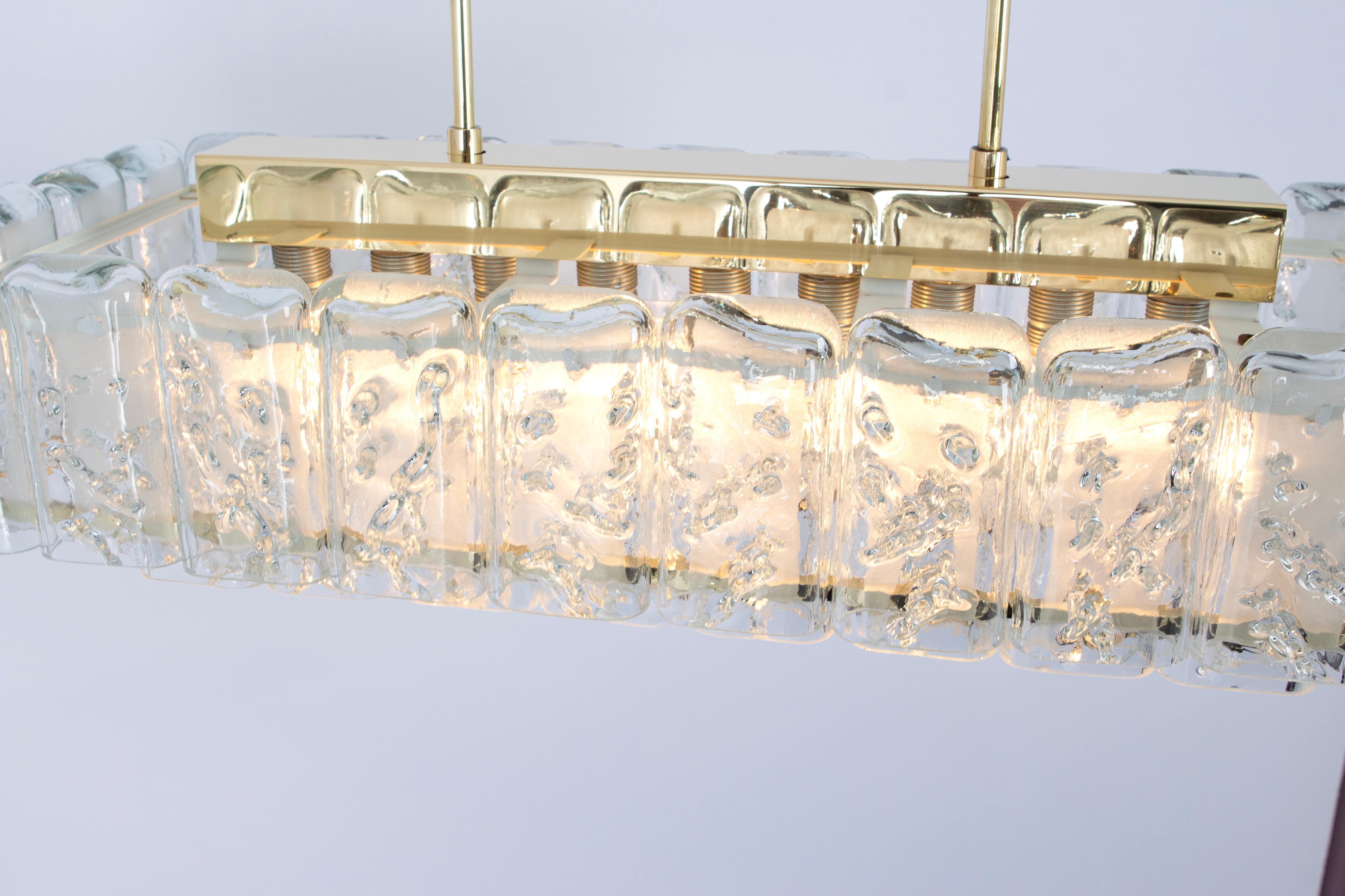 Large Doria Ice Glass Tubes Chandelier, Germany, 1960s For Sale 5