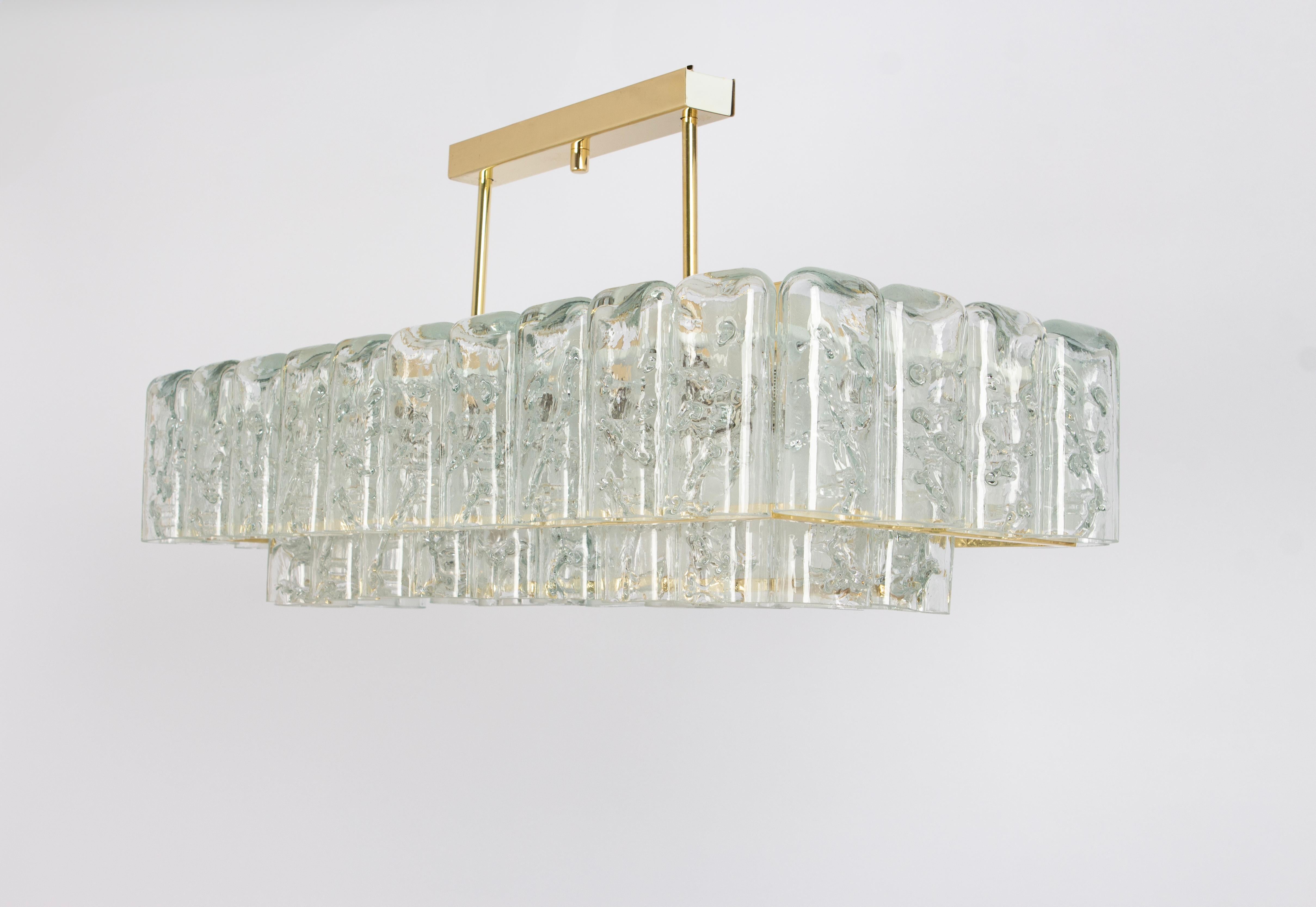 Large Doria Ice Glass Tubes Chandelier, Germany, 1960s For Sale 6