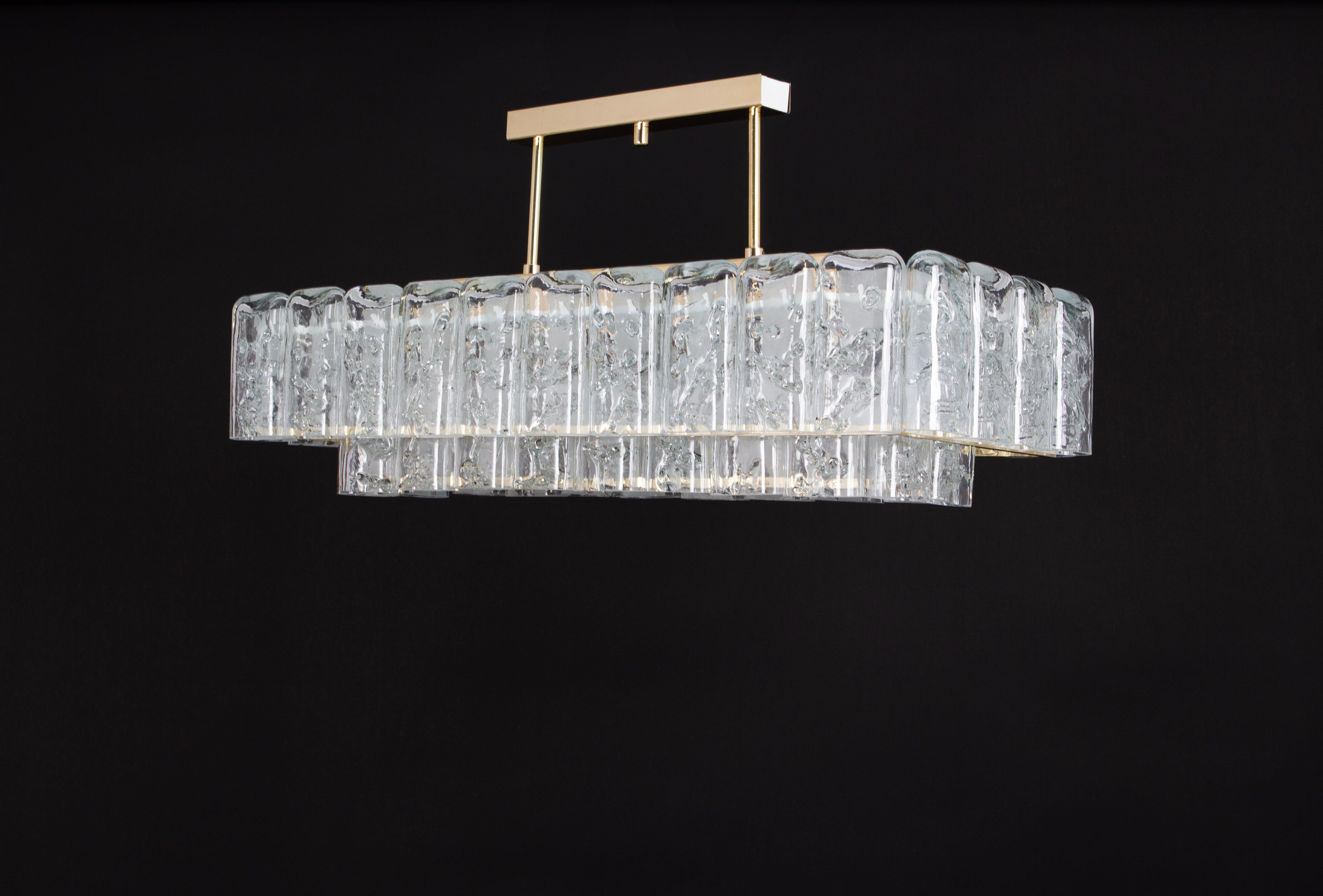 Large Doria Ice Glass Tubes Chandelier, Germany, 1960s For Sale 8