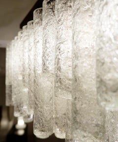 Large Doria Ice Glass Tubes Chandelier, Germany, 1960s.