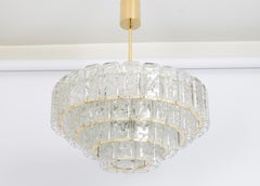 Large Doria Ice Glass Tubes Chandelier, Germany, 1960s