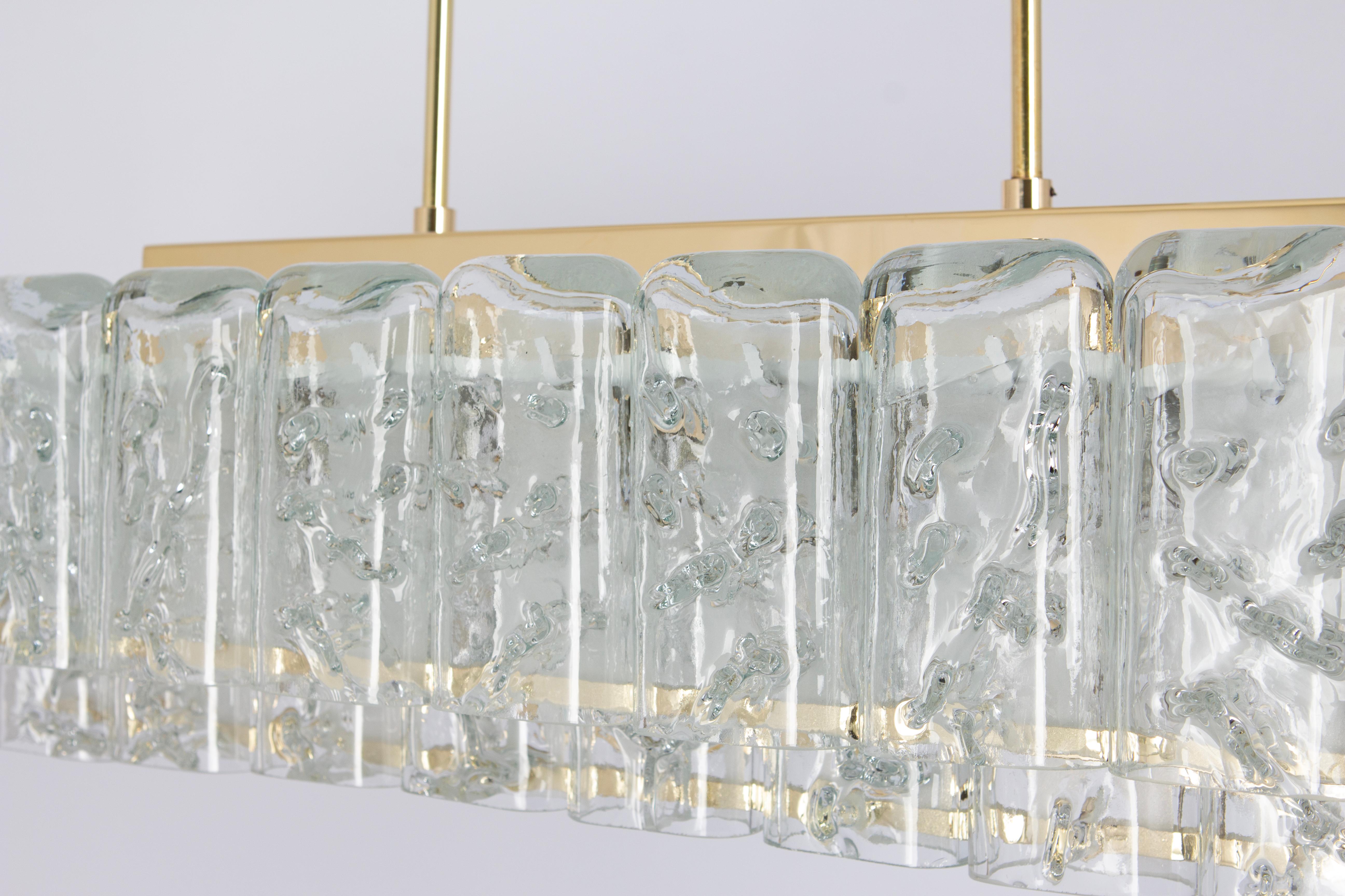 Large Doria Ice Glass Tubes Chandelier, Germany, 1960s For Sale 1