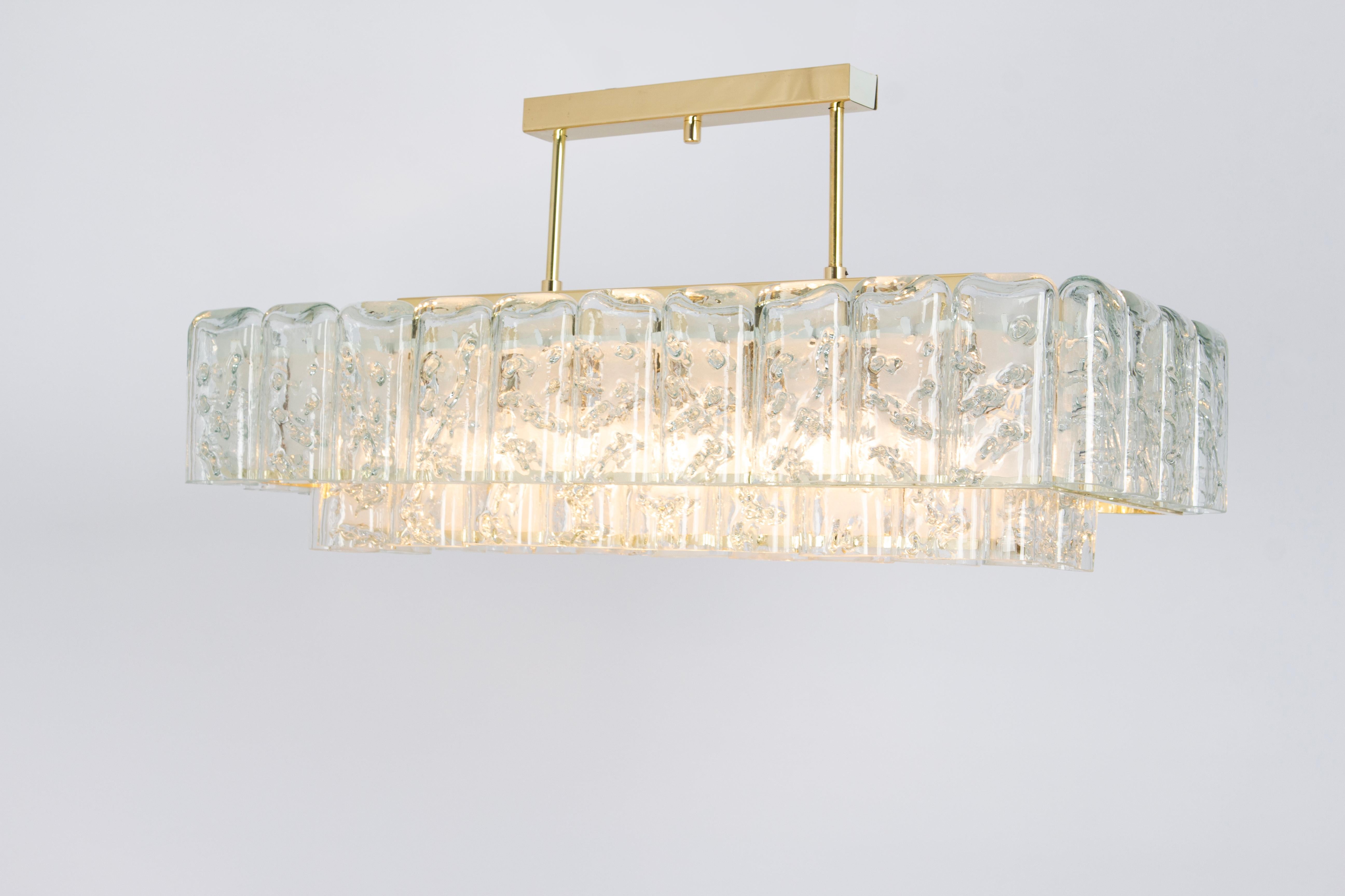 Large Doria Ice Glass Tubes Chandelier, Germany, 1960s For Sale 3