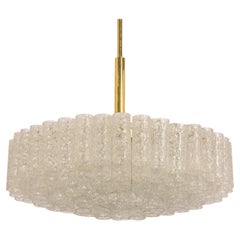 Large Doria Ice Glass Tubes Chandelier, Germany, 1960s