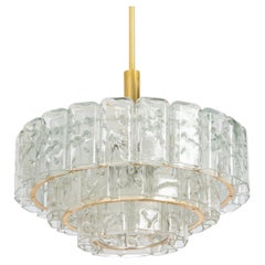 Grande lampadario a tubi di vetro Doria Ice, Germania, anni '60