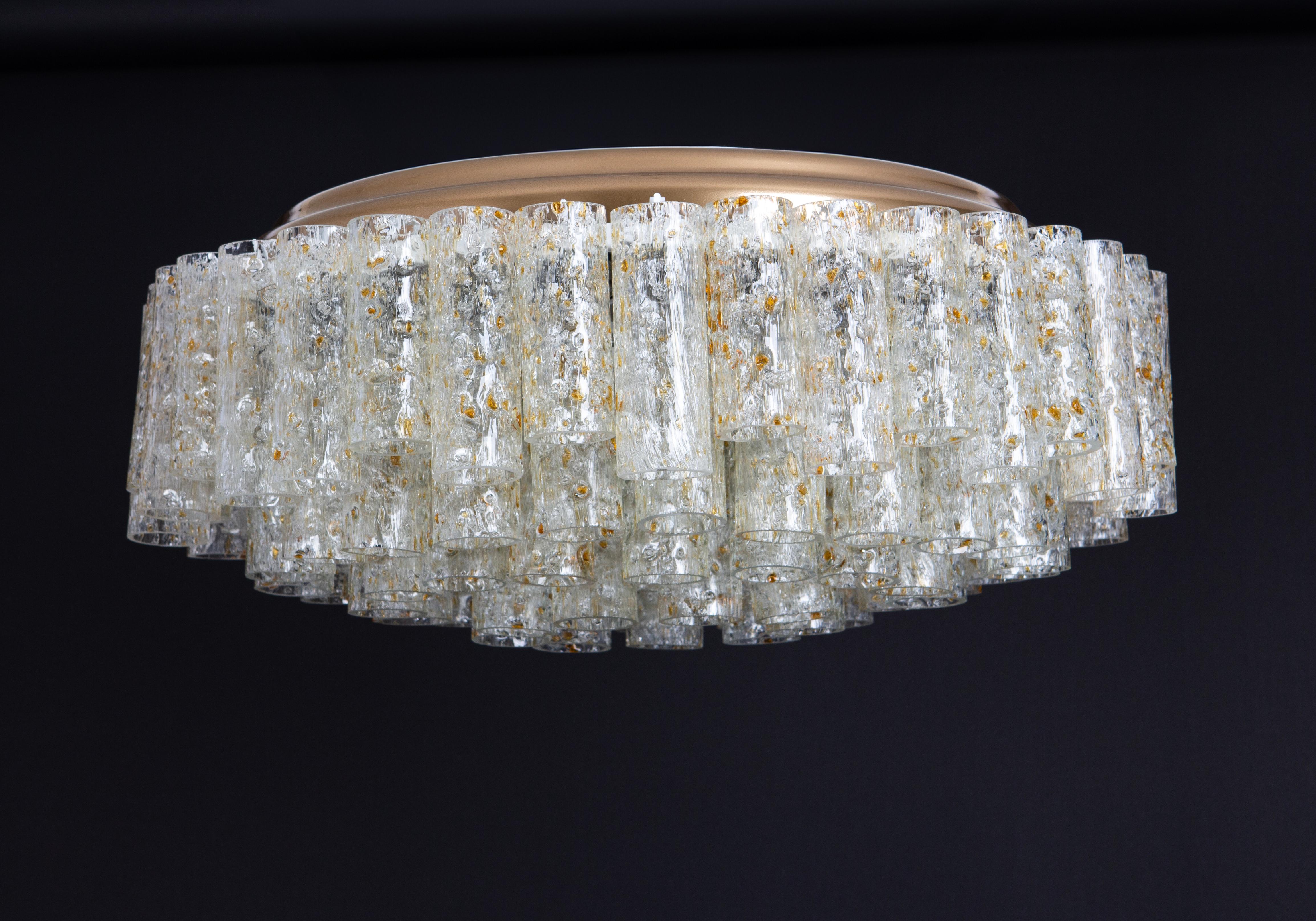 Grande lampada ad incasso Doria Ice Glass Tubes, Germania, anni '60 in vendita 3