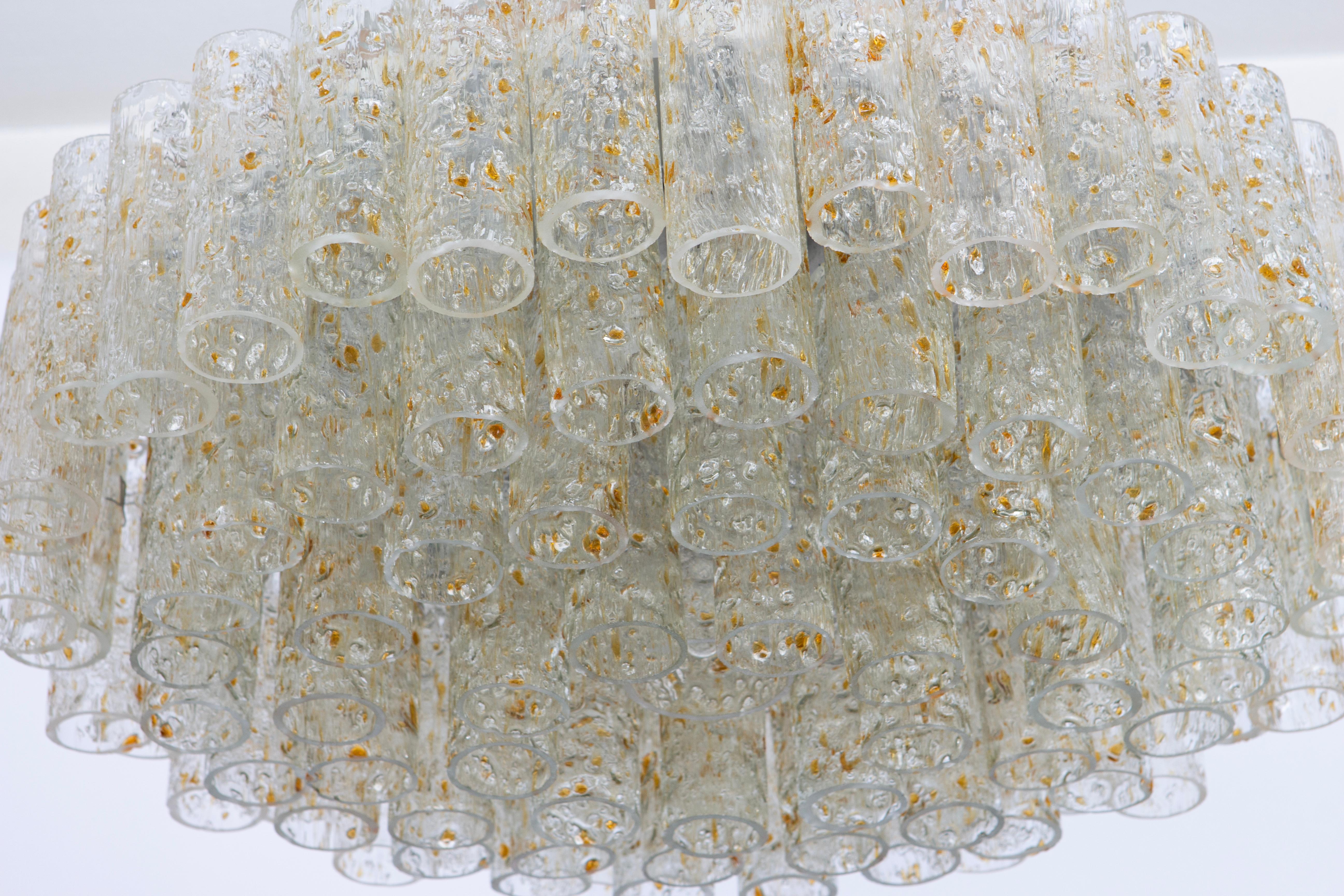 Tedesco Grande lampada ad incasso Doria Ice Glass Tubes, Germania, anni '60 in vendita