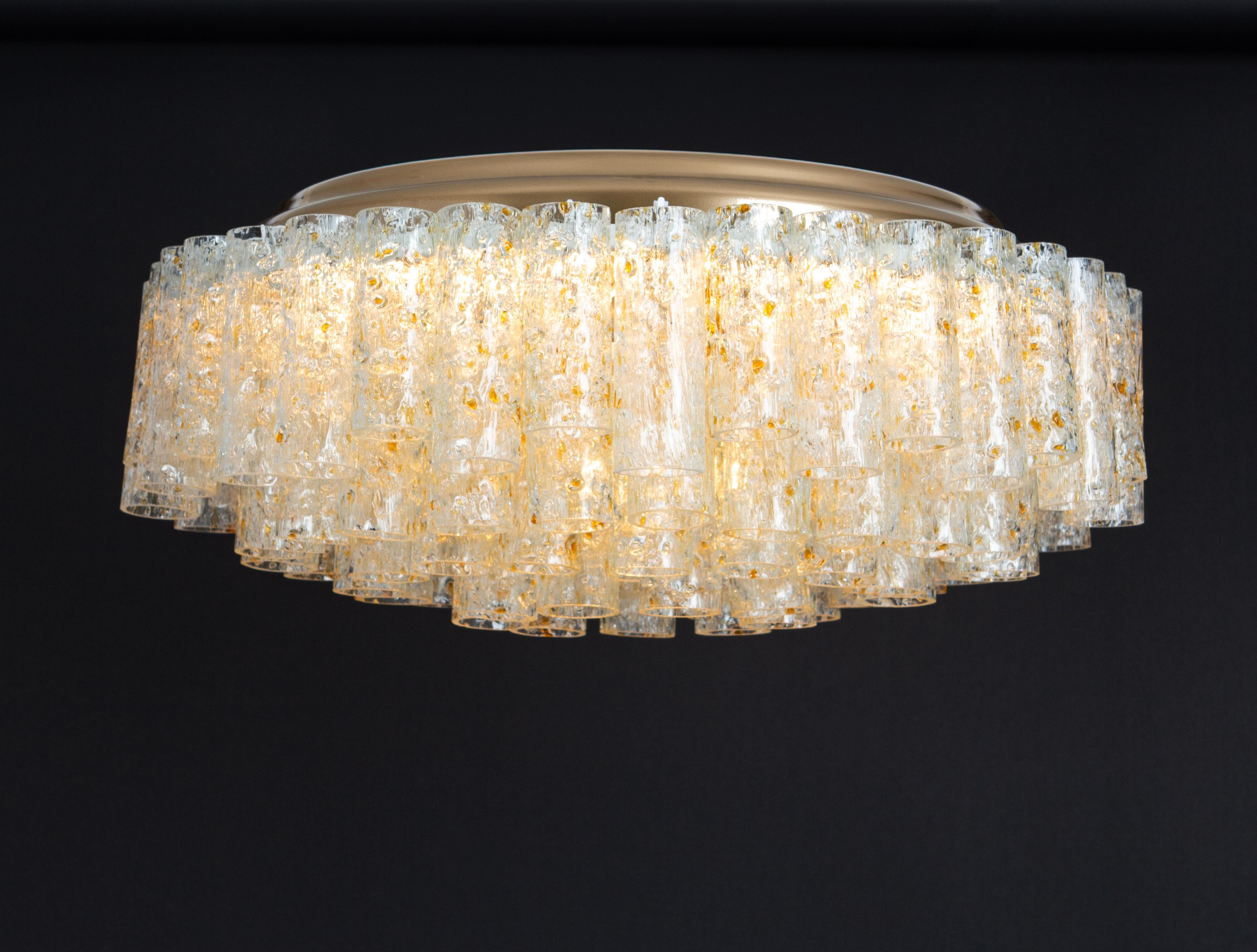 Grande lampada ad incasso Doria Ice Glass Tubes, Germania, anni '60 in vendita 2
