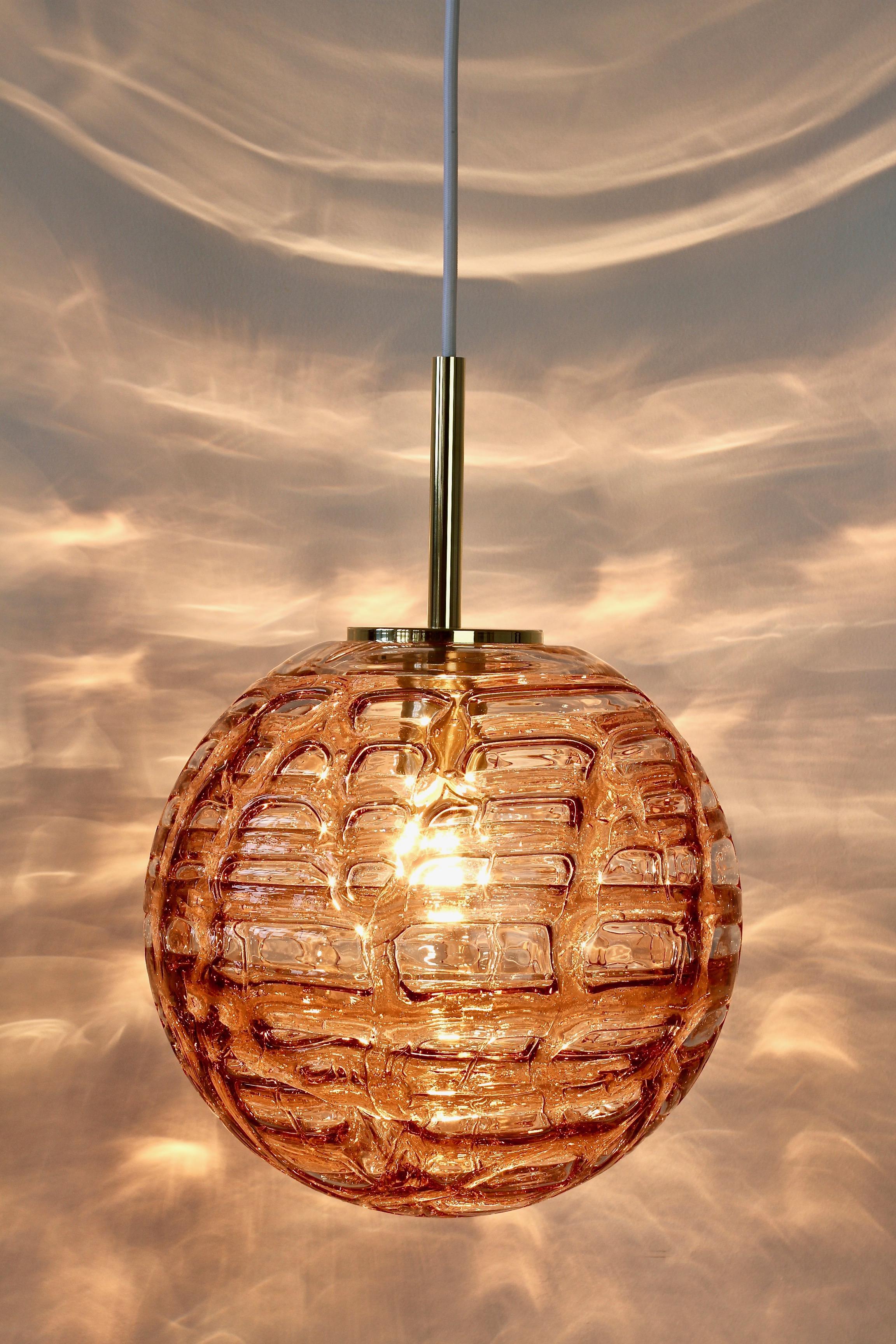 pink glass pendant light