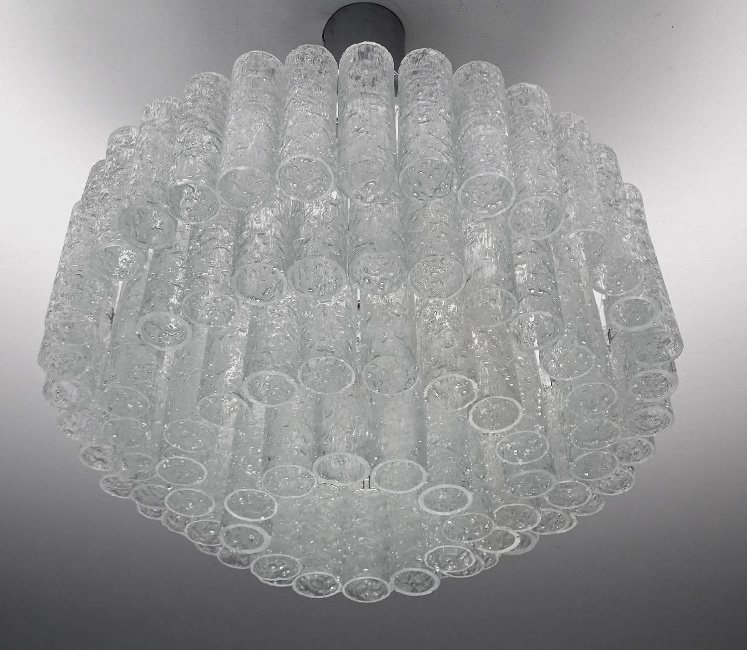 Large  MidCentury Doria Murano Glass Chandelier Pendant Light, 1960s  3