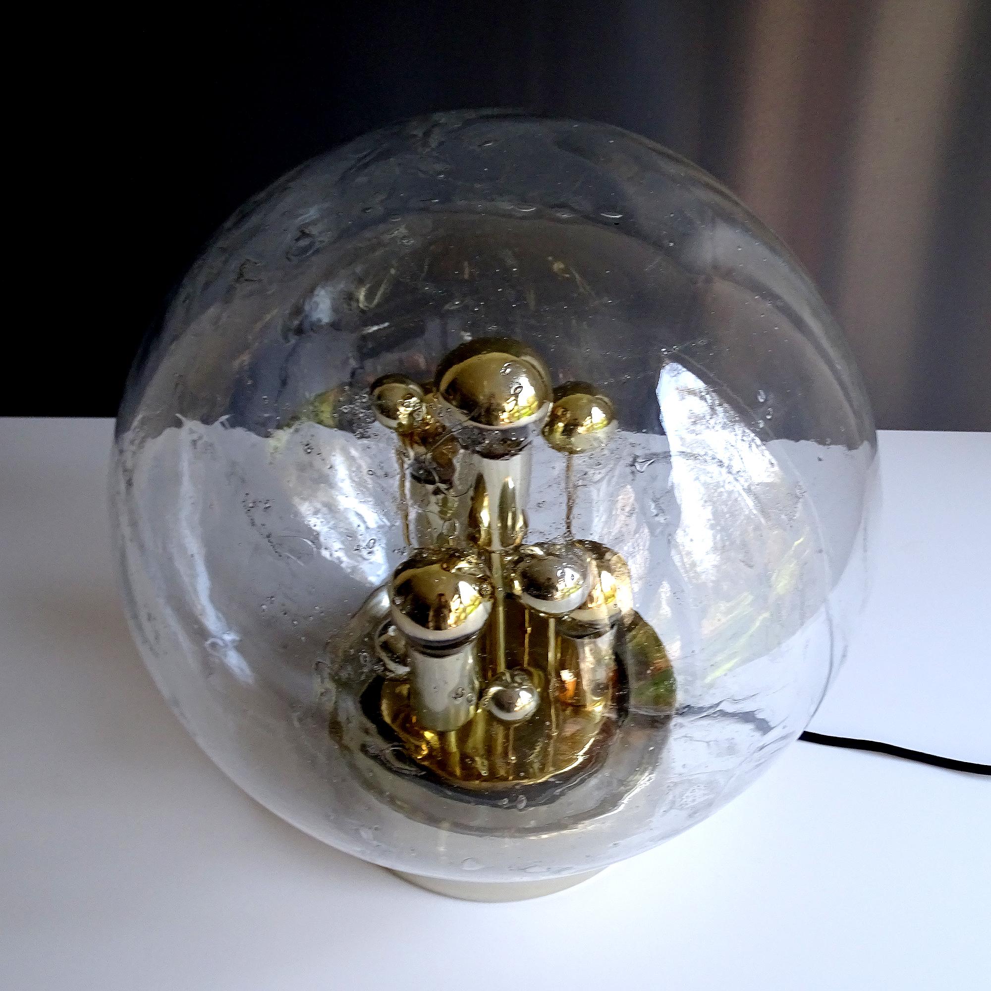  Large Doria MidCentury Glass Globe Table Lamp,  Kalmar Style For Sale 7
