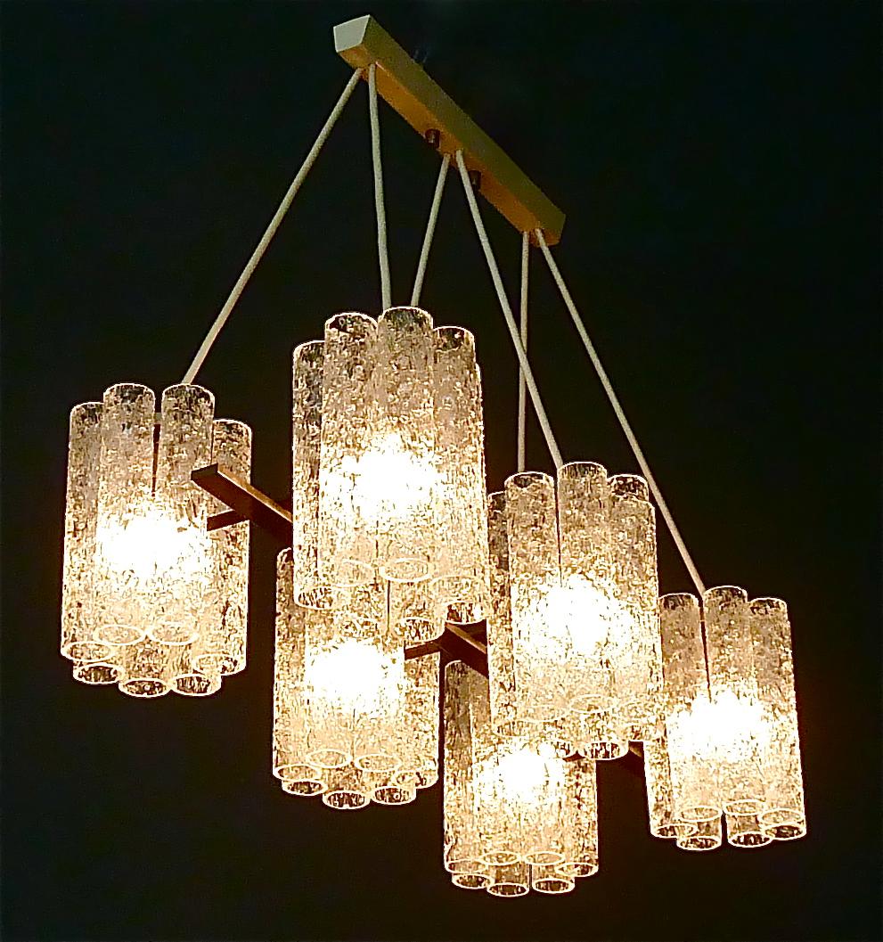 Großer großer Doria-Kronleuchter mit sechs Lichtern aus Stahl und grauem Muranoglas, 1960er Jahre, Venini im Angebot 13