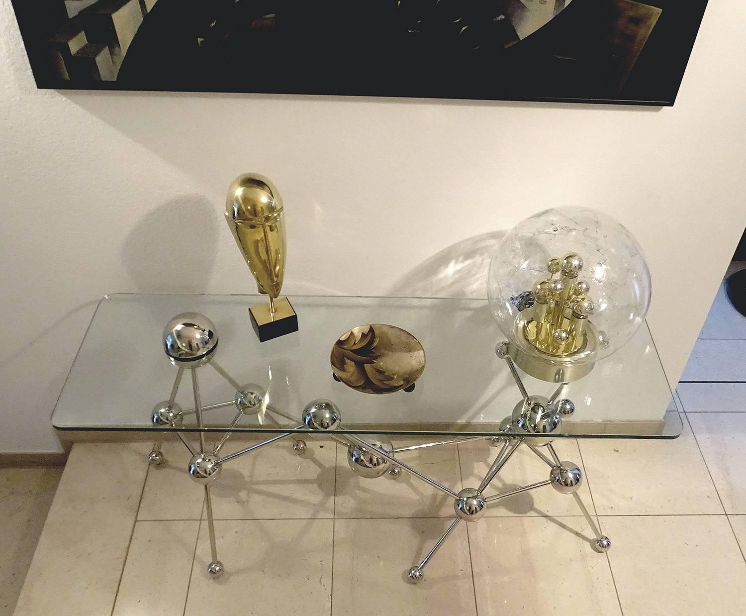  Large Doria MidCentury Glass Globe Table Lamp,  Kalmar Style For Sale 11