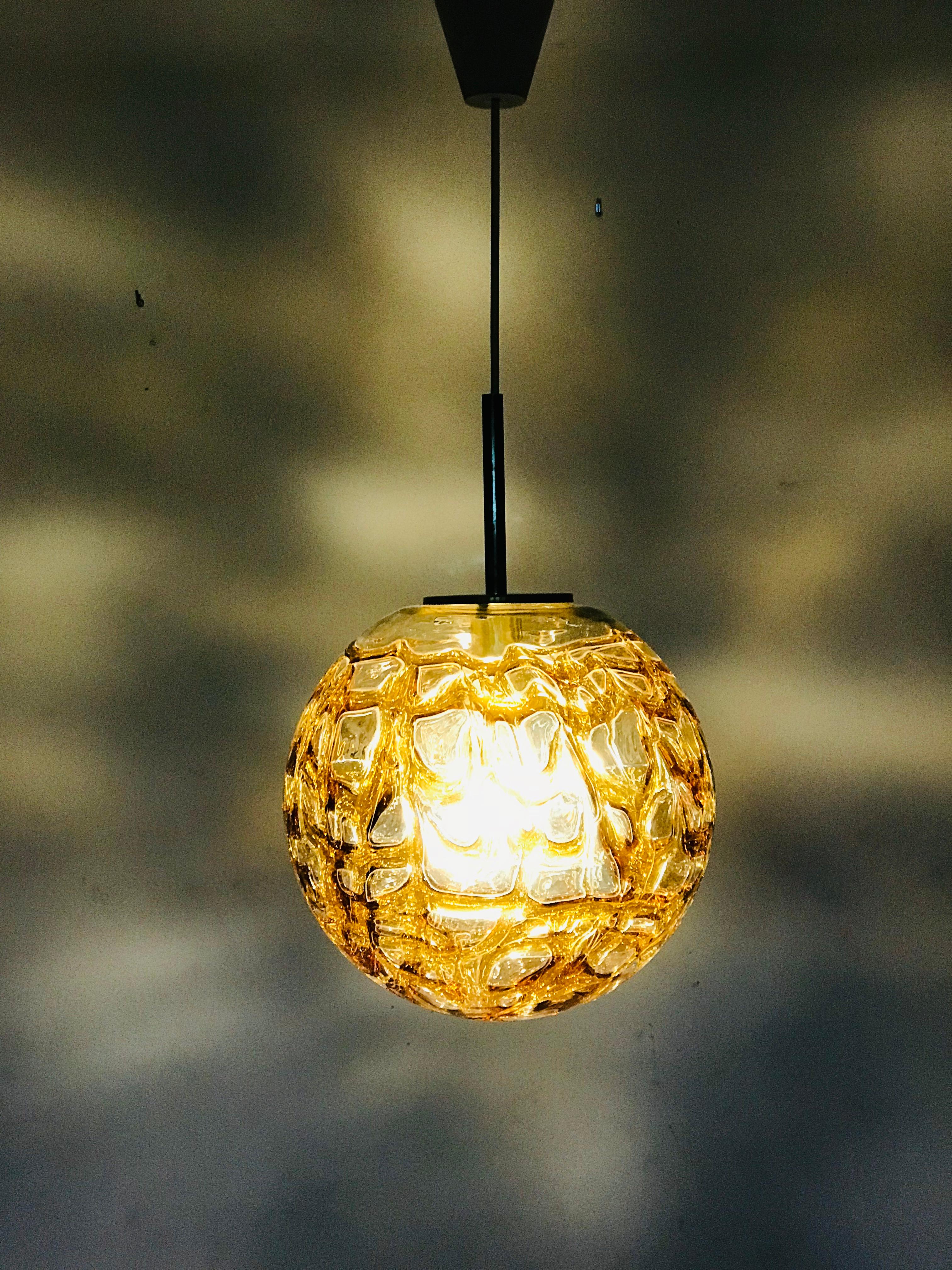 Machine-Made Large Dorian Murano Glass Globe Brass 