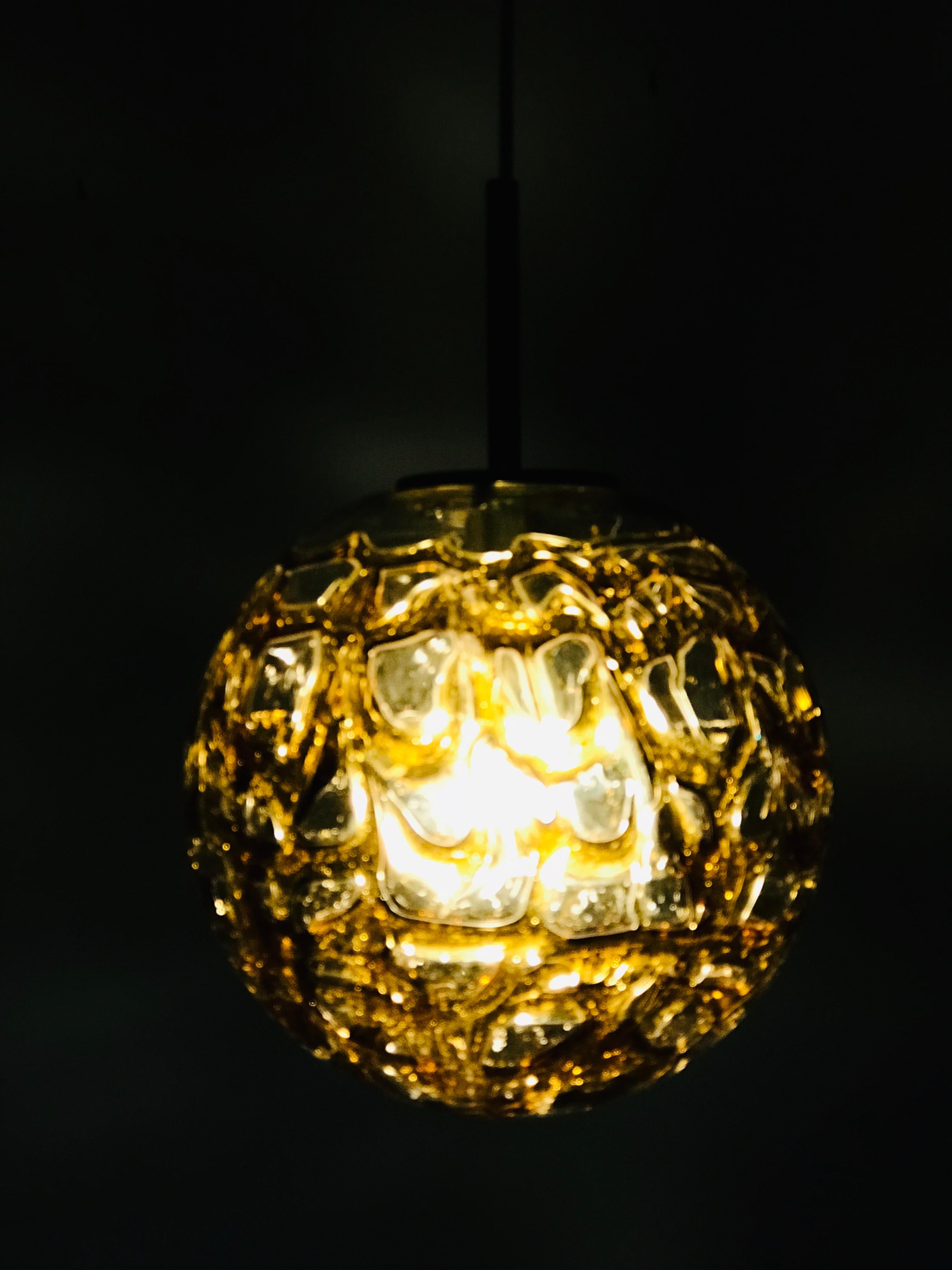 Large Dorian Murano Glass Globe Brass 