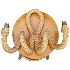 Large Double Arms Rope Sconce by Audoux Minnet, France, 1960's