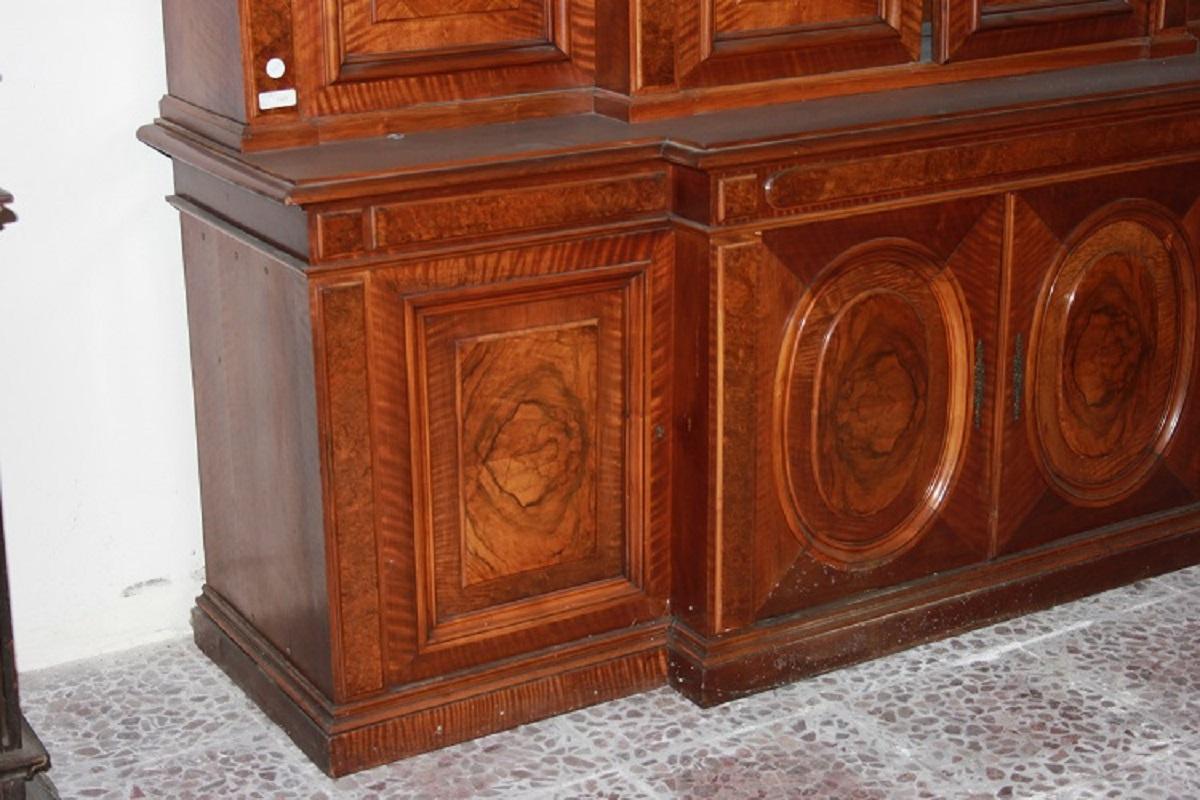 Walnut Large double-body French sideboard in the Louis Philippe style from the first ha For Sale