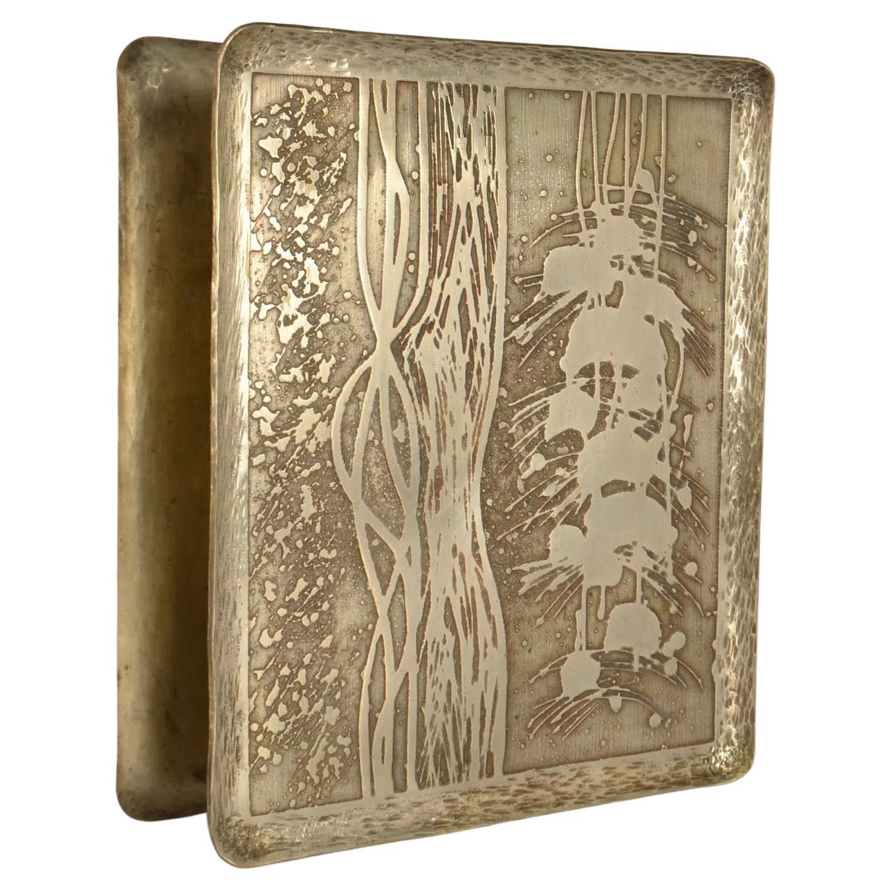 Large Double Door Handles with Etched Silver Plated Texture