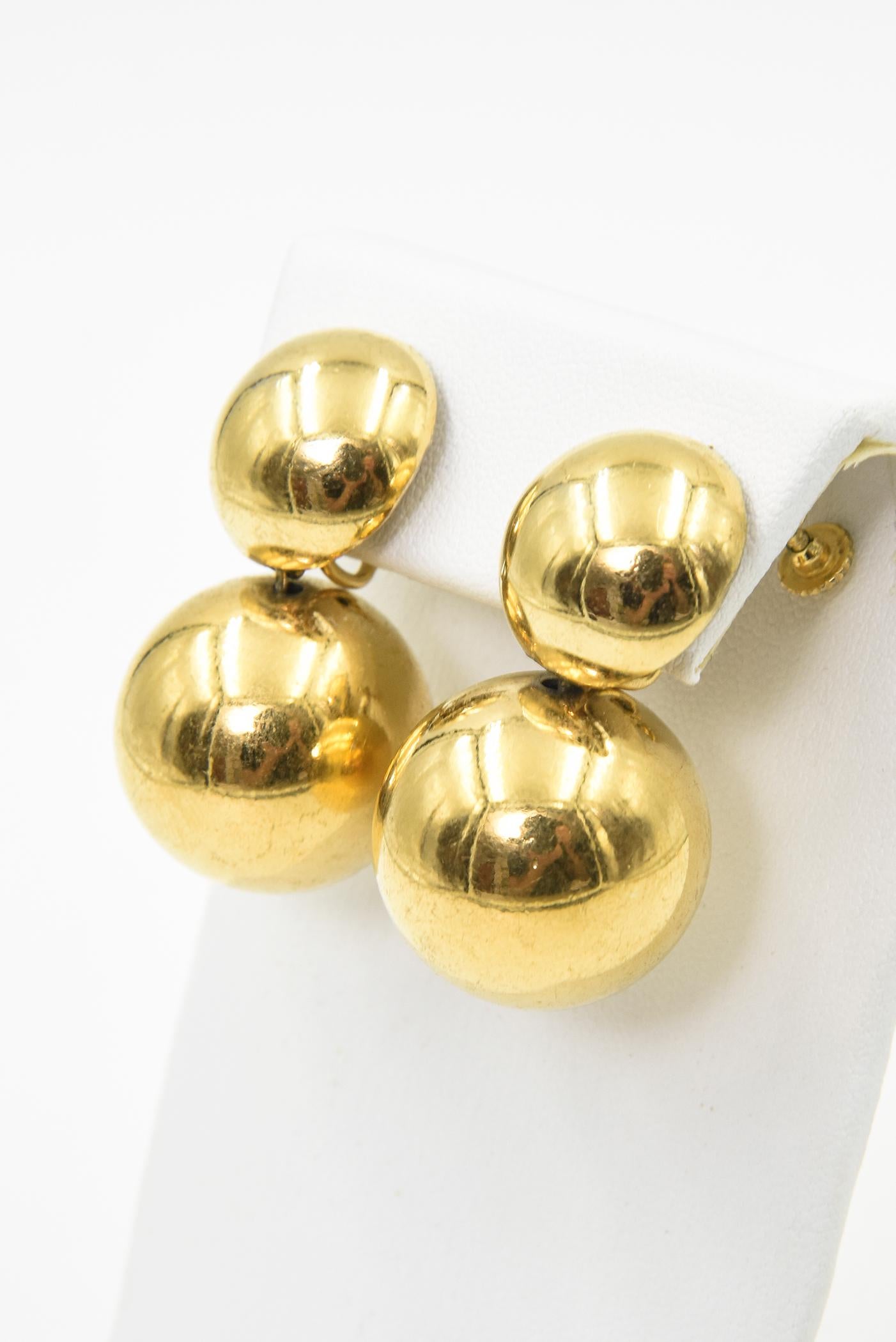 gold ball drop earrings