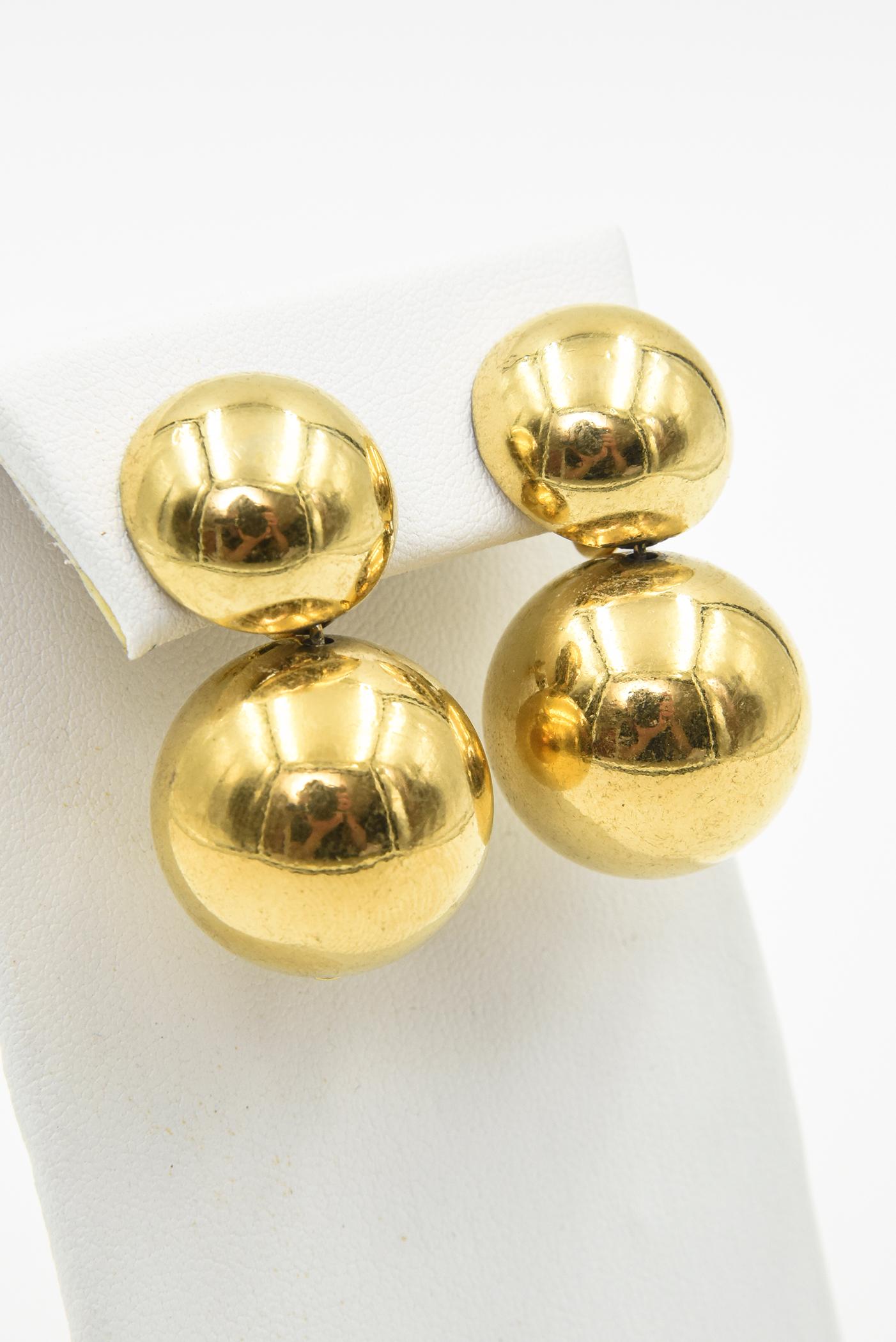 gold ball clip on earrings