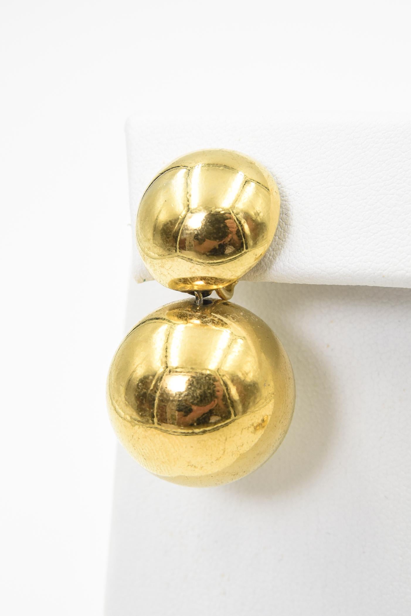 large gold ball earrings