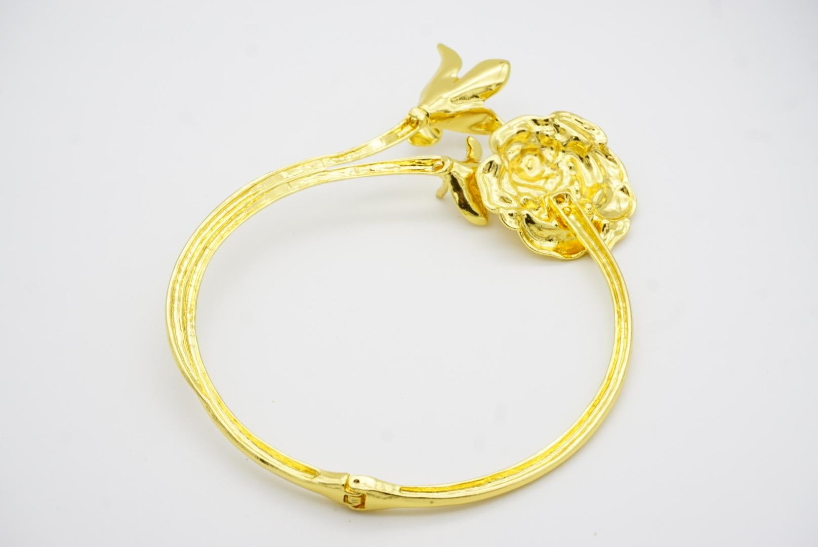 Große doppelte Lilie Kamelie Blume Perlen Anhänger Elegance Halskette Kragen Choker im Angebot 7