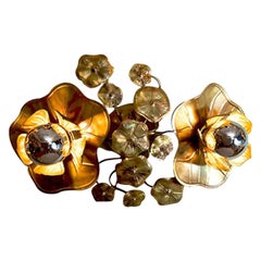 Large Double Lotus Brass Flower Light for wall or ceiling