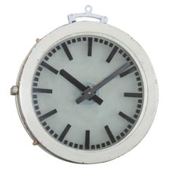 Vintage Large Double-Sided Illuminated Railway Station or Factory Clock