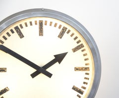 Large Double Sided Industrial Light Up Clock, circa 1960s