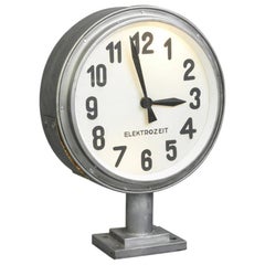 Vintage Large Double Sided Light Up Clock by Elektrozeit
