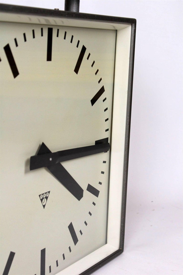 Large DoubleSided Railway Clock from Pragotron, 1970s at 1stDibs