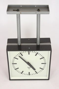 Large Double-Sided Railway Clock from Pragotron, 1980s