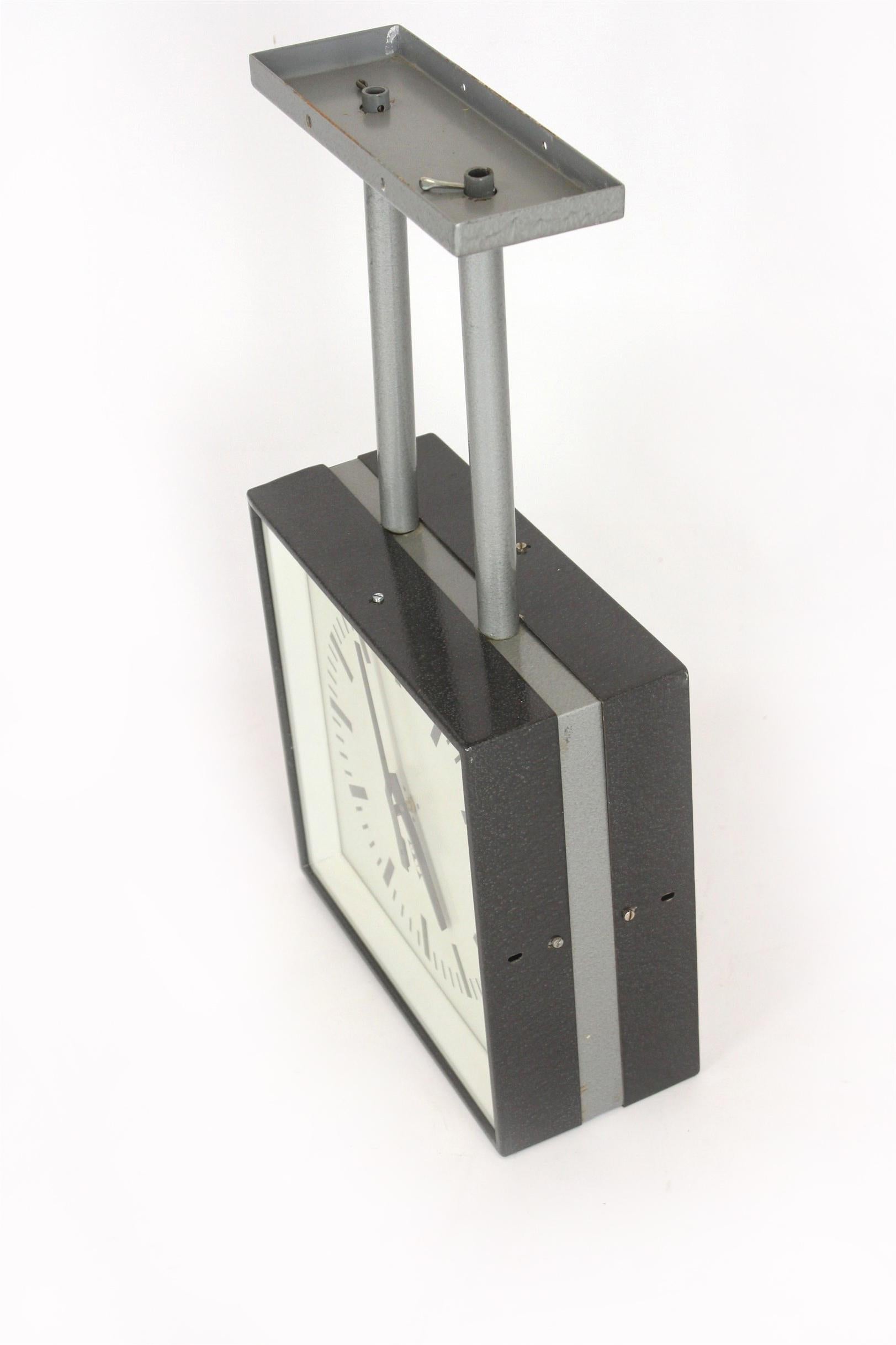 Large Double-Sided Railway Clock from Pragotron, 1980s For Sale 2