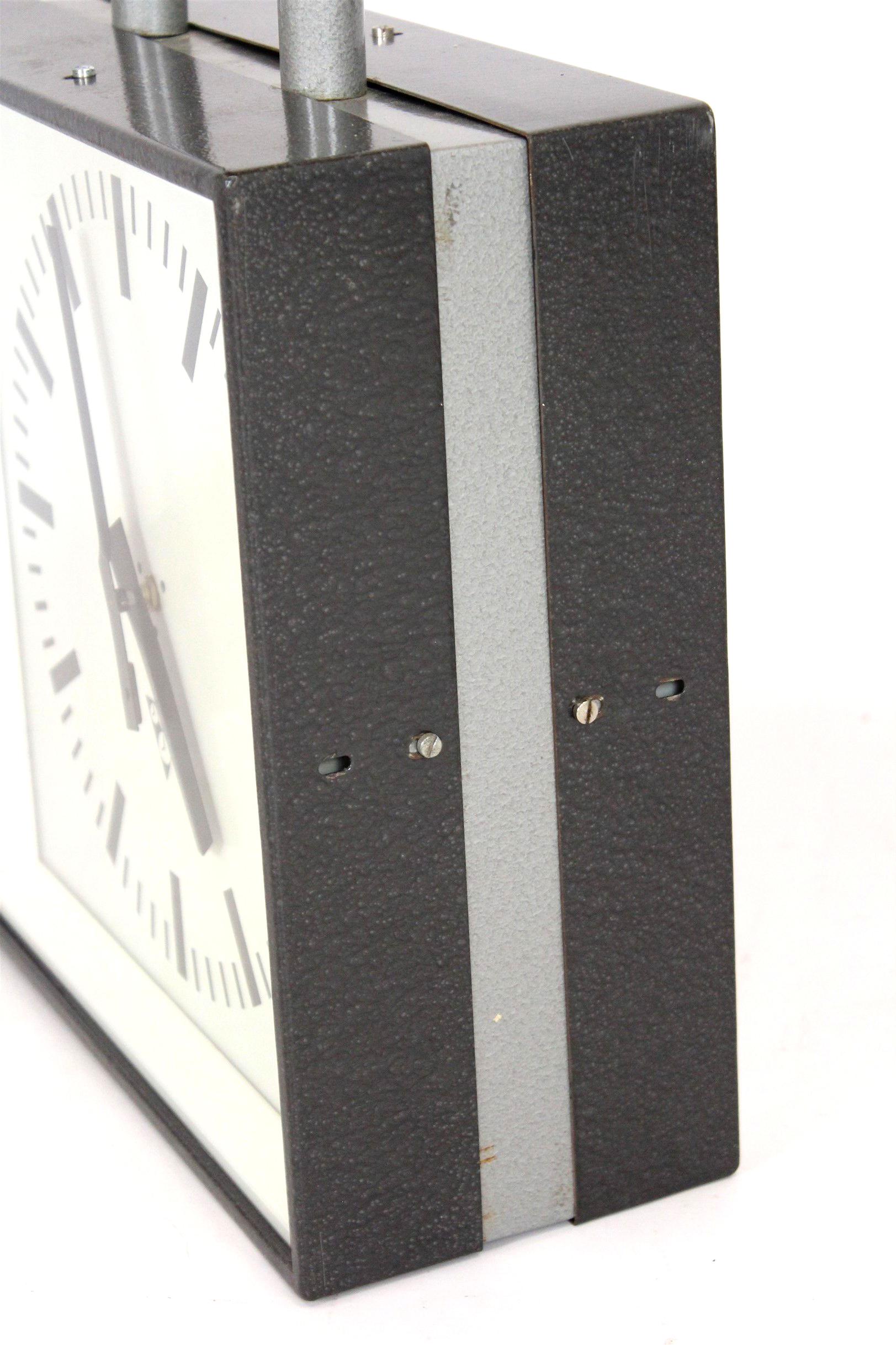 Large Double-Sided Railway Clock from Pragotron, 1980s For Sale 3