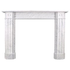 Large Double-Slip Georgian Style Fireplace Surround in Italian Carrara Marble