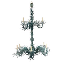 Large Double Tiered Coral Chandelier