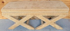 Large Double 'X' Upholstered Bench Frame, In the Style of Billy Baldwin