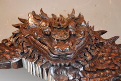 Large Dragon Mirror in Finely Carved Iron Wood, 1900s