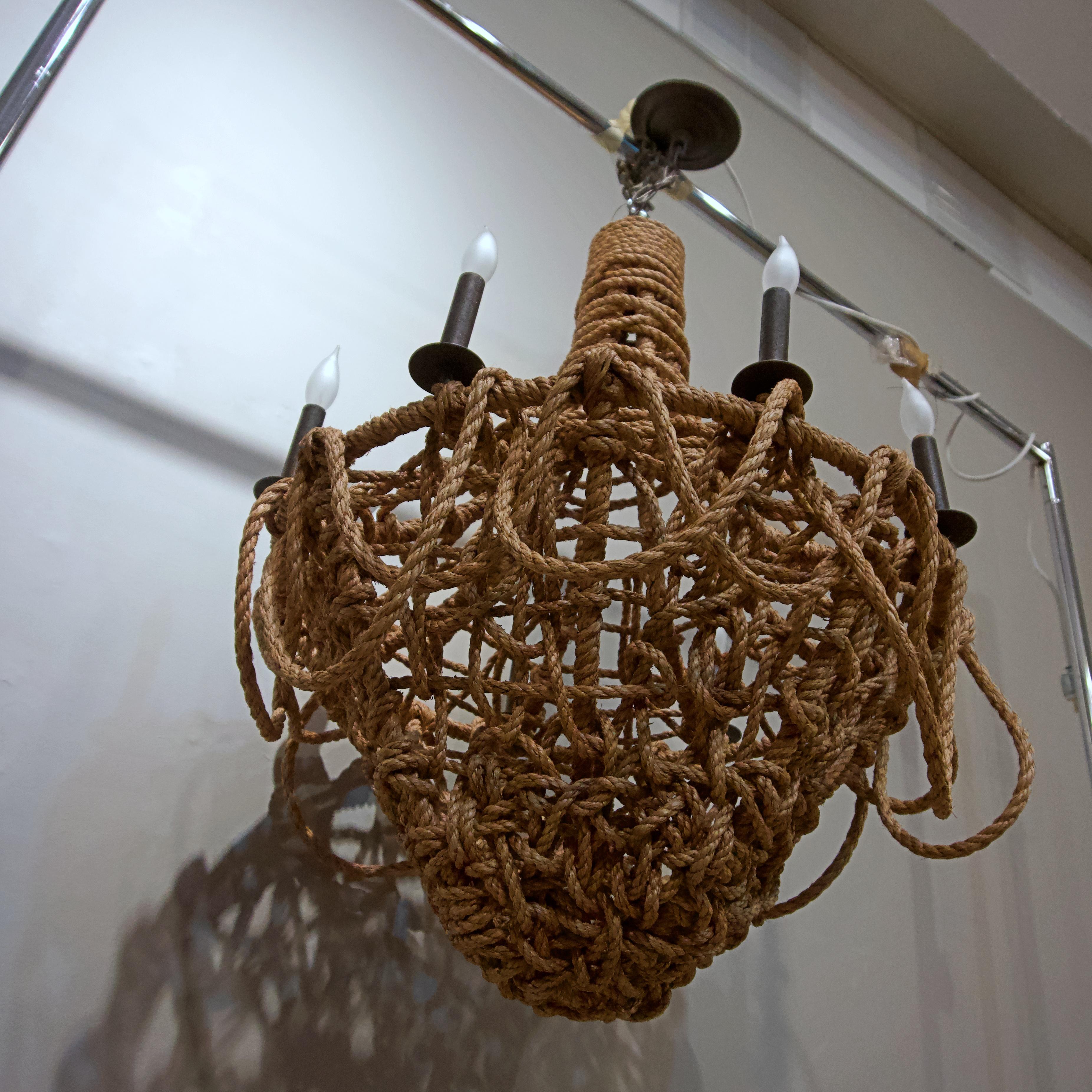 abaca rope chandelier