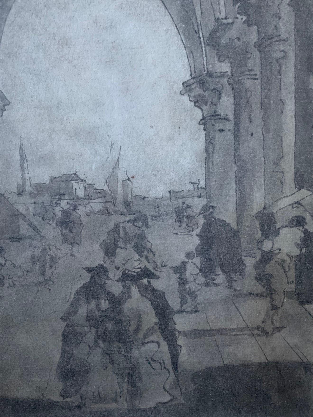 Rococò Grande disegno nello stile di Guardi, scuola italiana in vendita