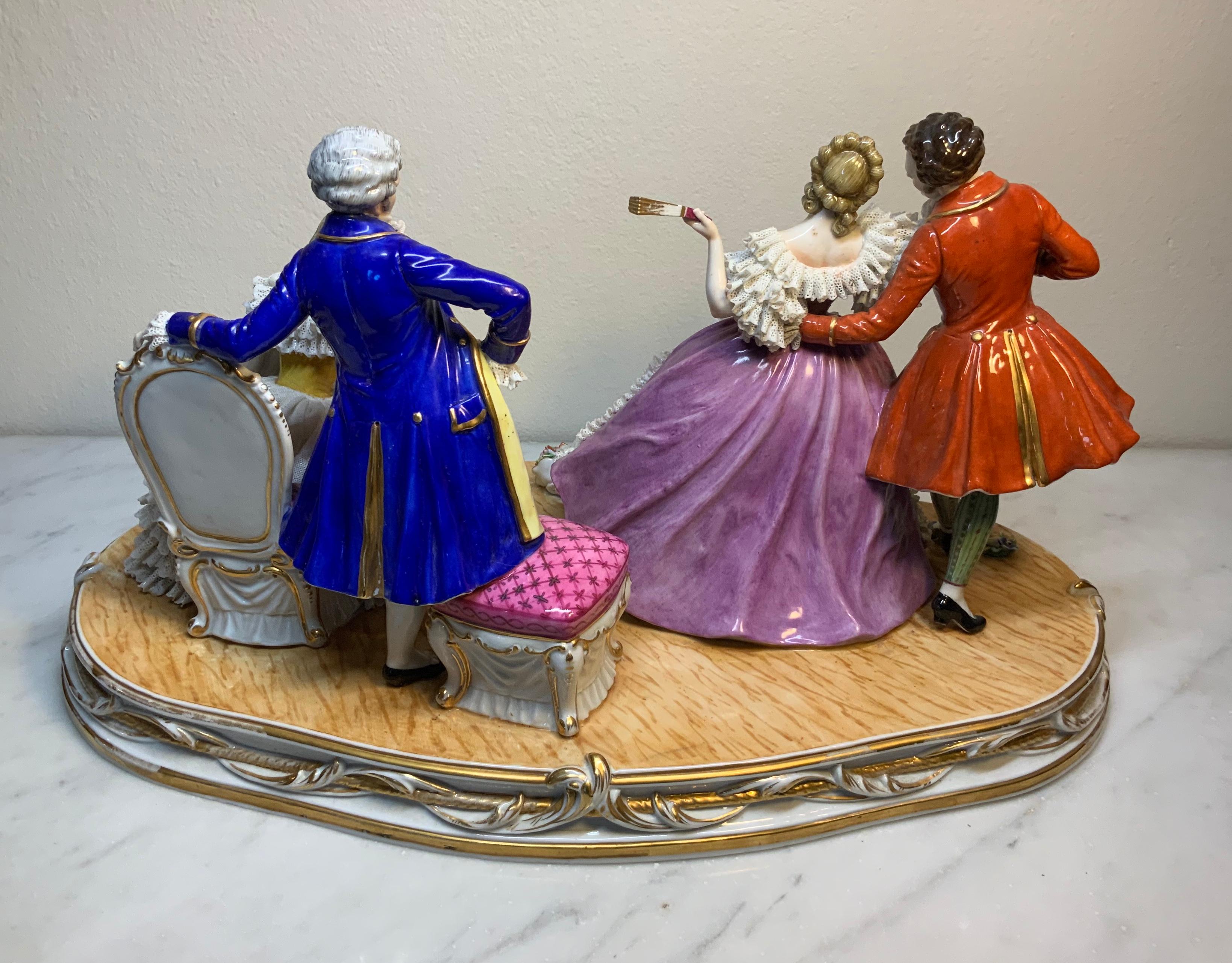dresden figurines with lace